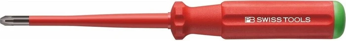 PB Swiss Tools PB 5192.SL 1-80 Classic VDE Slim Pozidriv Schraubendreher, PZ1x80mm