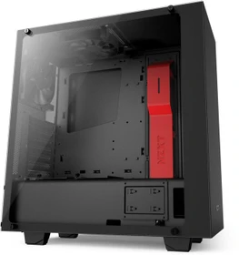 NZXT Source S340 Elite schwarz/rot, Glasfenster