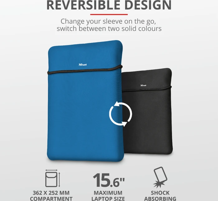Trust Yvo Wireless Mouse Set mit Wendehülle für 15.6" Laptops, blau, USB