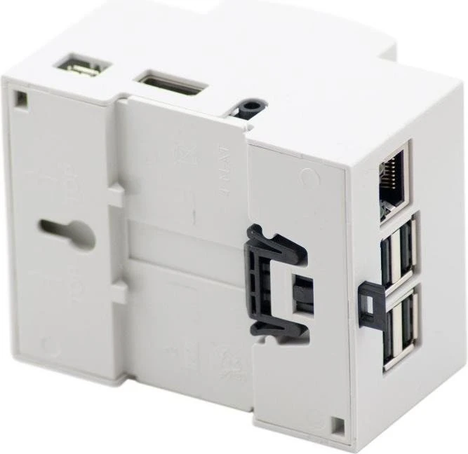 Hitaltech Hutschienen Gehäuse für Raspberry Pi 1 Modell B+/2 Modell B/3 Modell B/3 Modell B+, weiß/transparent