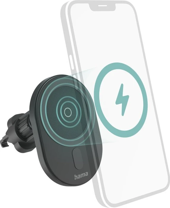 Hama kabelloses Auto-Handy-Ladegerät MagCharge Car FC15 schwarz
