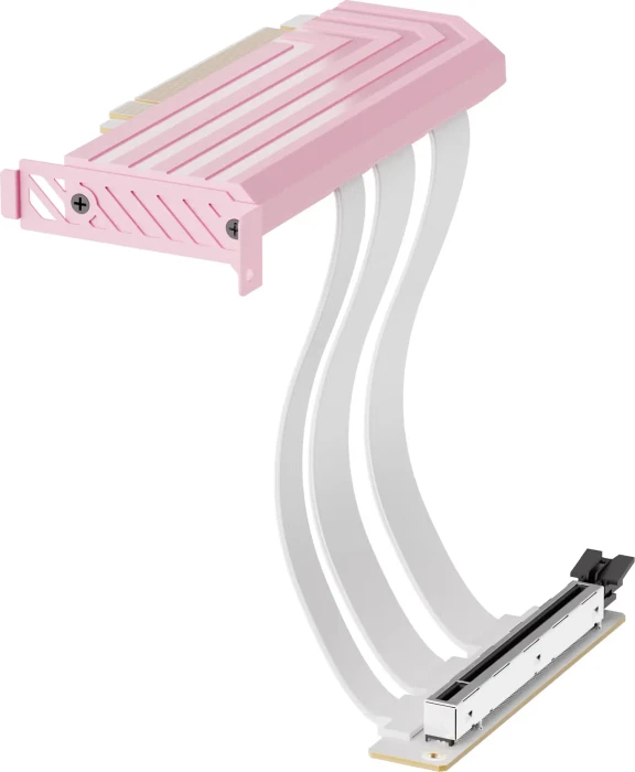 Hyte Hyper Riser Kabel, gewinkelt, PCIe 5.0, 200mm, violett/weiß