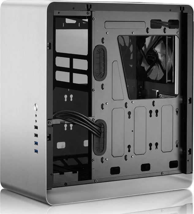 Jonsbo UMX4 RGB silber, Glasfenster