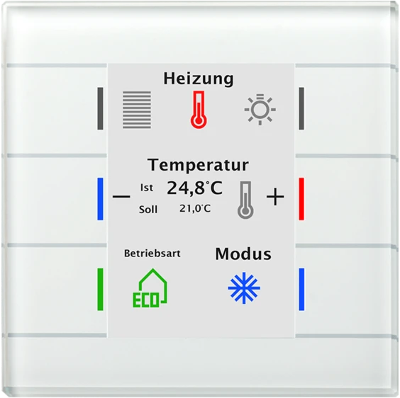 MDT Glastaster II Smart Gen2 6-fach weiß, Temperatursensor
