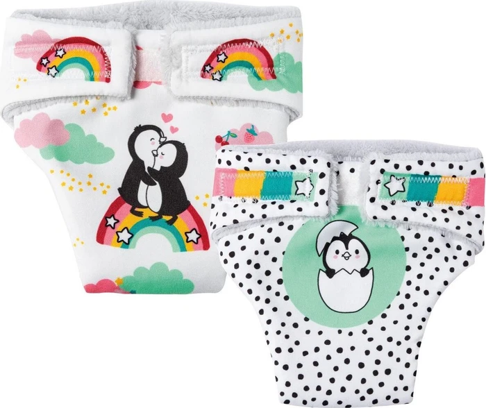 Heless Puppen-Stoffwindeln Pinguin Pünktchen, 2 Stück, 35-45cm