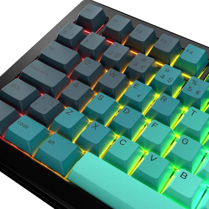 Glorious GPBT Gradient V2 Keycaps, Kunststoff (PBT), Rainforest, grün, 131 Tasten, ISO-ND