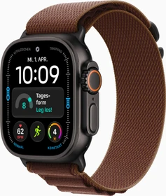 Apple Watch Ultra 4 schwarz mit Alpine Loop Small burgunder