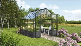 Vitavia Cassandra 8300 ESG 3mm Gewächshaus inkl. Sockel schwarz/basalt