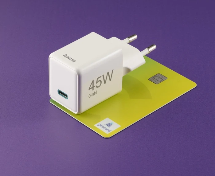 Hama GaN Schnellladegerät Super-Mini, USB-C, 1x USB-C, 45W, weiß