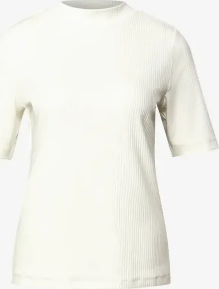Street One Rippstruktur T-Shirt kurzarm off white (Damen)