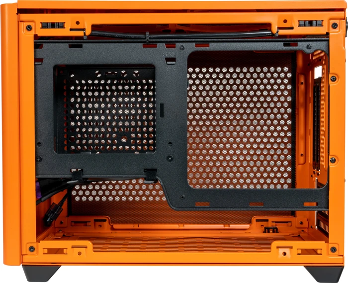 Cooler Master MasterBox NR200P Color Edition Sunset Orange, Glasfenster, Mini-ITX