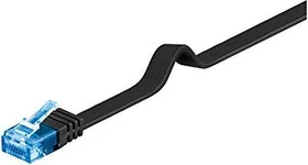 goobay Flach-Patchkabel, Cat6a, U/UTP, RJ-45/RJ-45, 20m, schwarz