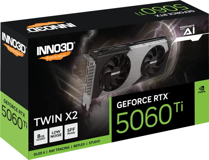 INNO3D GeForce RTX 5060 Ti Twin X2, 8GB GDDR7, HDMI, 3x DP