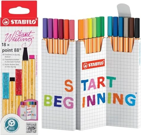 STABILO point 88 sortiert, 18er-Set, Kartonetui