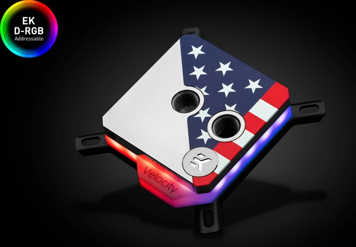 EK Water Blocks Quantum Line EK-Quantum Velocity Honor D-RGB AMD, Black Nickel, Stars & Stripes