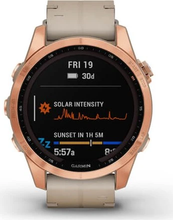 Garmin Fenix 7S Sapphire Solar rose gold titanium/limestone