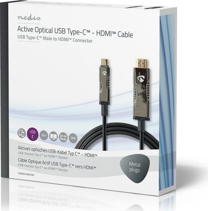 Nedis USB-C 3.1 [Stecker] auf HDMI [Stecker] 4K 60Hz Adapterkabel schwarz, 10m