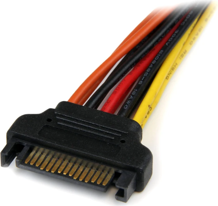 StarTech Y-Stromkabel SATA 15-Pin Stecker auf 2x SATA 15-Pin Buchse, 0.15m