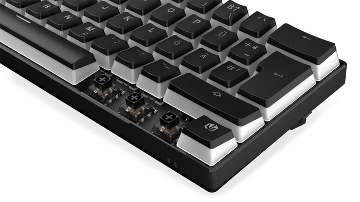 Endorfy Thock Compact Wireless Pudding, PBT, LEDs RGB, hot-swap, Kailh Box BLACK, USB/Bluetooth, DE