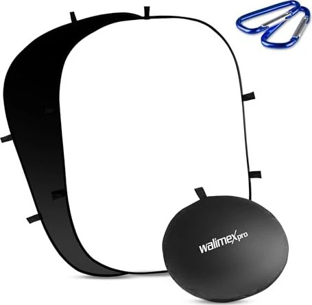 Walimex 2in1 Falthintergrund schwarz/weiß 150x200cm PES
