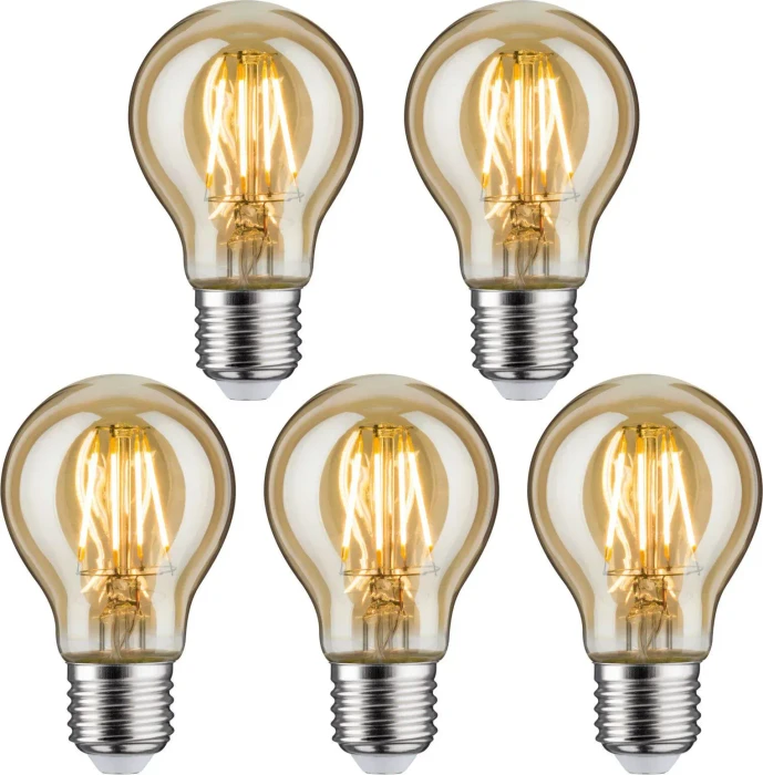 Paulmann Filament LED Birne E27 4.7W/825 gold, 5 Stück
