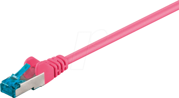 goobay Patchkabel, Cat6a, S/FTP, RJ-45/RJ-45, 10m, rosa