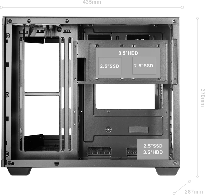 Mars Gaming MC-3TCORELCDM Black, Glasfenster