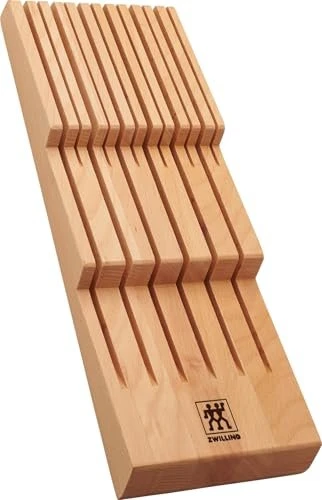Zwilling Schubladeneinsatz, bis zu 12 Messer, Braun, Buche Schubladeneinsatz