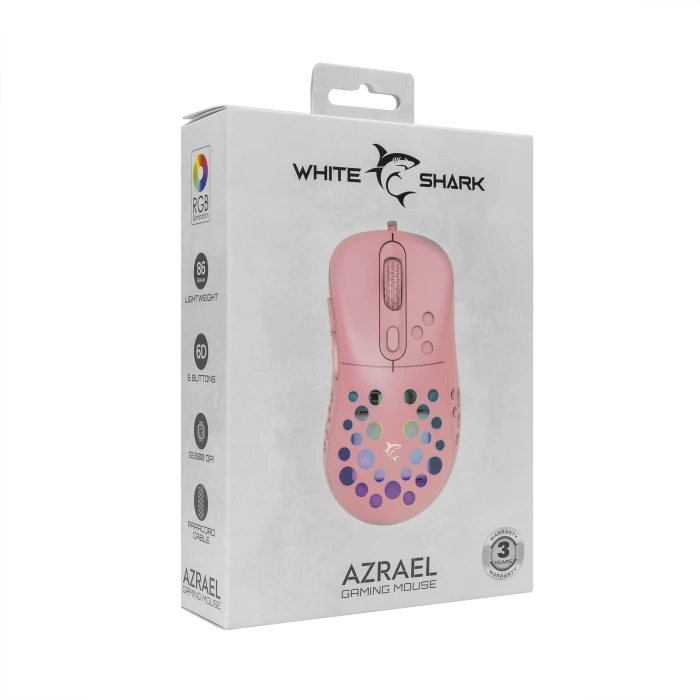 White Shark Azrael Pink Gaming Mouse, rosa, USB