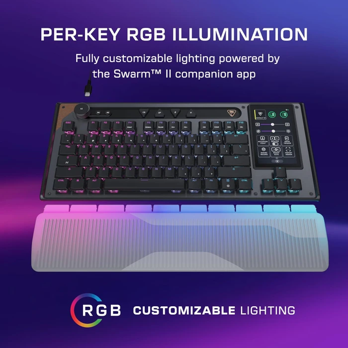 Turtle Beach Command Series KB7 TKL, schwarz, LEDs RGB, Low-Profile TITAN Hall-Effect, USB, UK