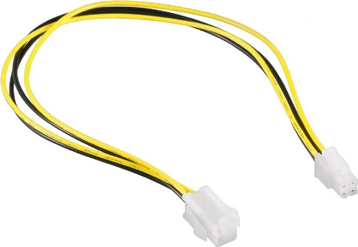Gembird 4-Pin ATX12V zu 4-Pin ATX12V, 30cm, Gelb/Schwarz