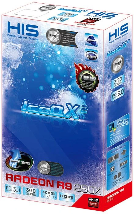 HIS Radeon R9 280X iPower IceQ X² Turbo Boost Clock, 3GB GDDR5, DVI, HDMI, 2x mDP