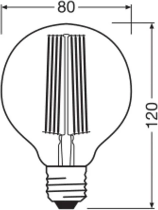 Osram Ledvance Filament LED Vintage 1906 Globe 80 11W/818 E27 DIM