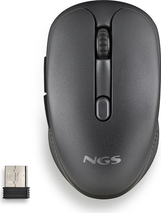 NGS Evo Rust Black Wireless Rechargeable Silent Mouse schwarz, USB