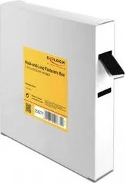 DeLOCK Klettband auf Rolle in Box, 20mm, 10m, schwarz
