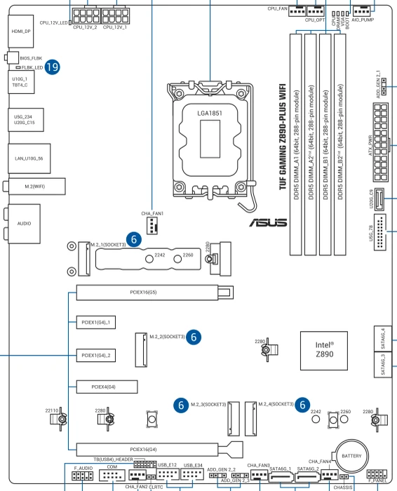 ASUS TUF Gaming Z890-Plus WIFI (Intel 1851)