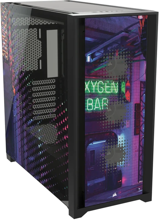 Corsair iCue 5000X RGB Signature Series Neon Night, schwarz, Glasfenster