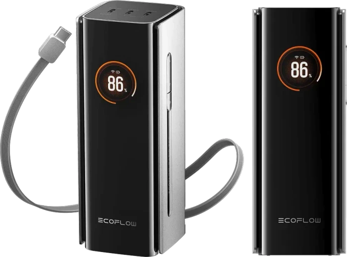 EcoFlow Rapid Pro Powerbank (20000mAh, 230W, Integriertes 100W Kabel) schwarz