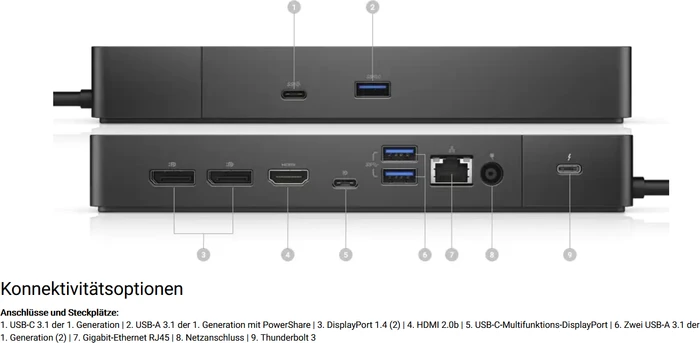 Dell Thunderbolt Dock WD19TBS, 180W, Thunderbolt 3 [Stecker]