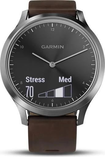 Garmin vivomove HR Premium Aktivitäts-Tracker silber/braun