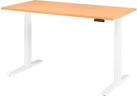 Hammerbacher Ergonomic Aktiv XMKA16 elektrisch höhenverstellbarer Sitz-Steh-Schreibtisch 160x80cm Buche/weiß