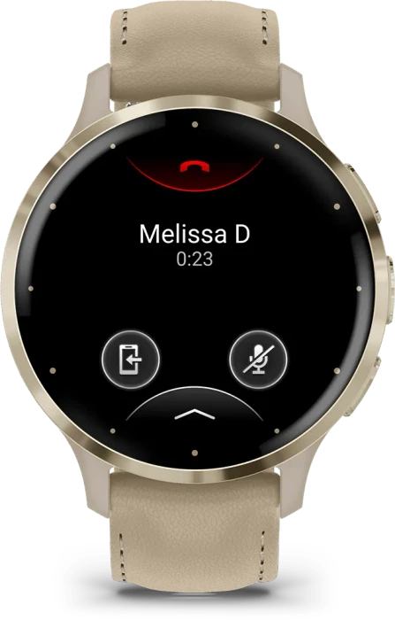 Garmin Venu 3S soft gold/french grey leather