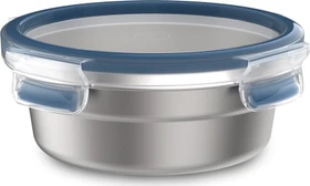 Emsa Clip&Close Stainless Steel rund Aufbewahrungsbehälter 700ml blau