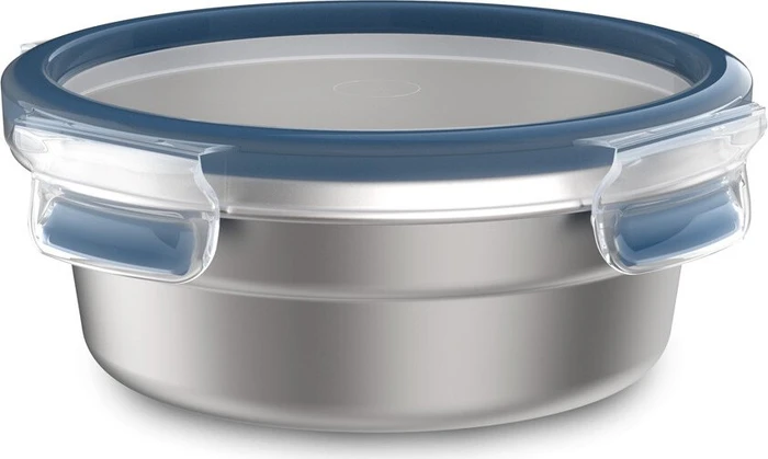 EMSA Frischhaltedose Clip & Close 18164 | Edelstahl rund 0,7L | 100% dicht | spülmaschinenfest | ofenfest bis 250°C