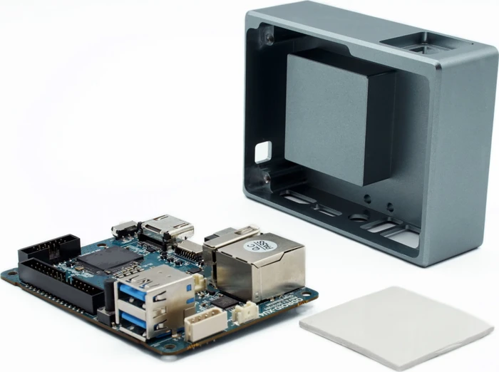 KKSB Aluminiumgehäuse für Odroid XU4, grau/schwarz
