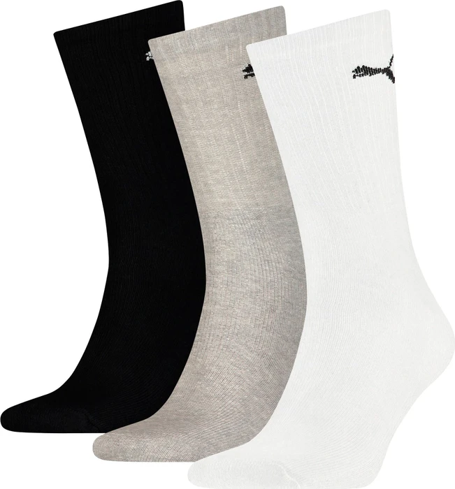 Puma Crew Socken weiß/grau/schwarz, 3 Paare (Herren)