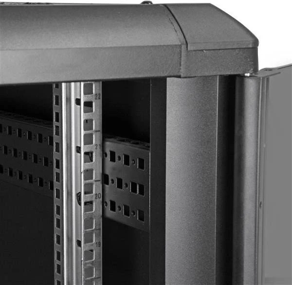 StarTech RK2236BKF Serverschrank 22HE, mit Rollen, Sicherheitsglastür, schwarz, 1000mm tief