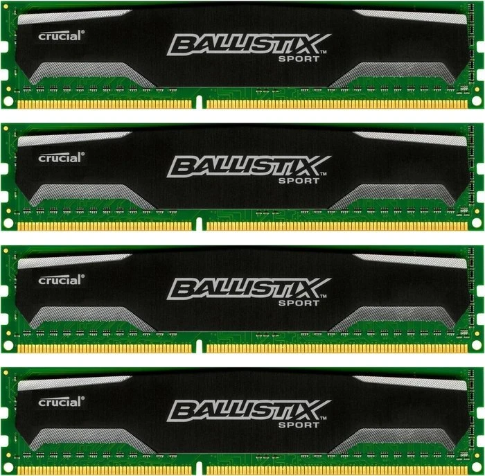 Crucial Ballistix Sport UDIMM 16GB Kit, DDR3-1600, CL9-9-9-24