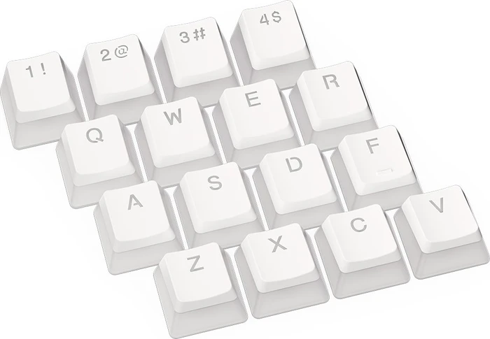 Endorfy PBT Pudding Onyx White Keycaps, Kunststoff (PBT) Double-Shot, weiß/transparent, 124 Tasten, ANSI-US