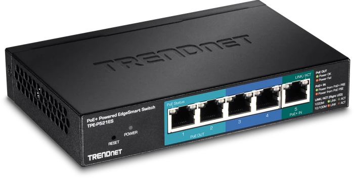 TRENDnet TPE-P520 Desktop Gigabit Smart Switch, 5x RJ-45, PoE
